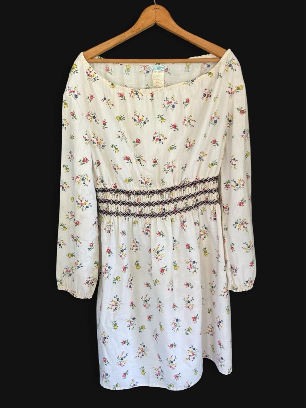 Vintage 70s Sears Jr Bazaar Floral Prairie Dress Size 11 Cottagecore Boho Rare